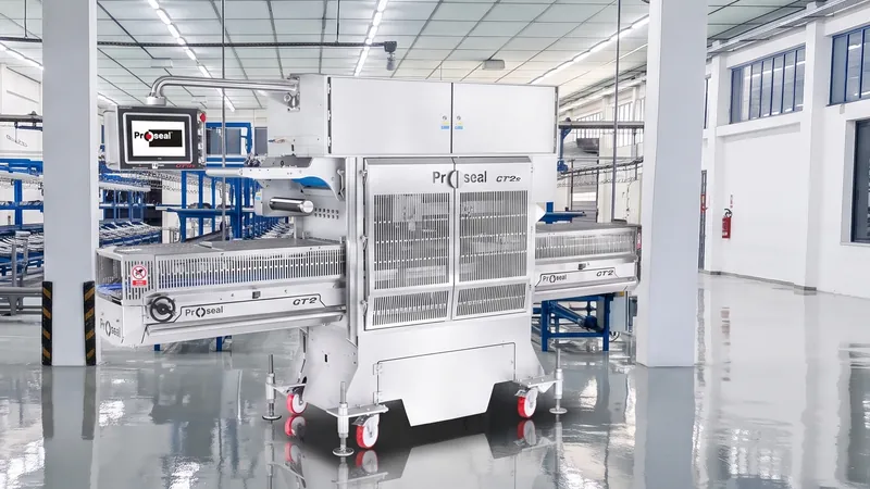 The Proseal GT2s tray sealer in the packing hall of the Mintzilis packing house